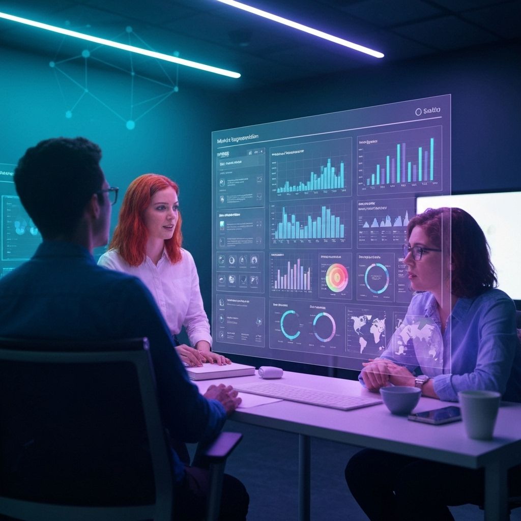 Market Research Analytics Studio - Team analyzing consumer insights and market data